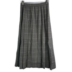 Pendleton Black White 100% Virgin Wool Pleated Maxi Skirt Size SMALL USA Made